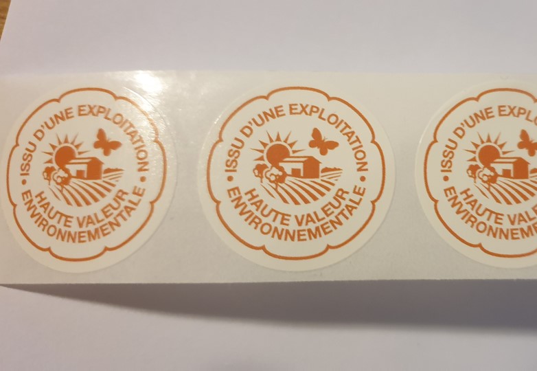 Macaron autocollant « Haute Valeur Environnementale »