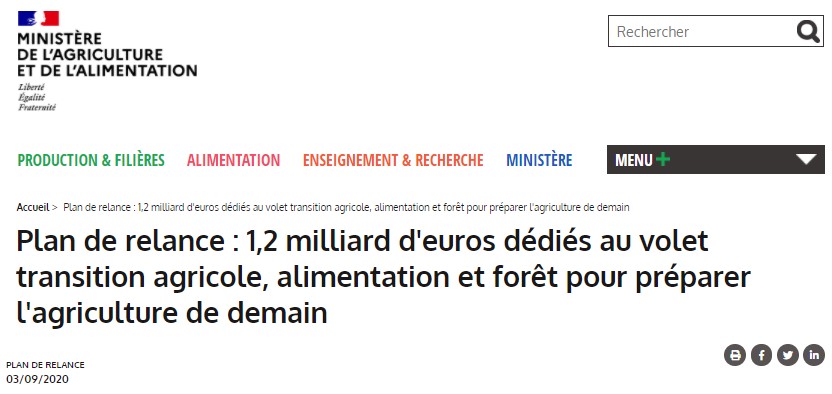 Plan de relance : crédit d'impôt pour les exploitations Haute Valeur Environnementale