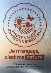 Panneau « Haute Valeur Environnementale » en aluminium brossé